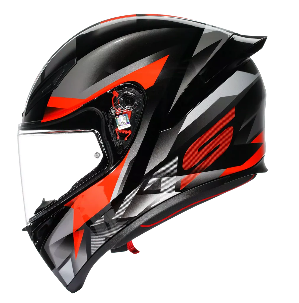AGV K1 S Fastlap Gloss Black Grey Red Helmet - Image 1