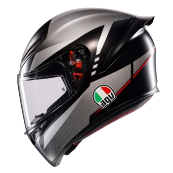 AGV K1 S Lap Matt Black Grey Red Helmet - Image 1