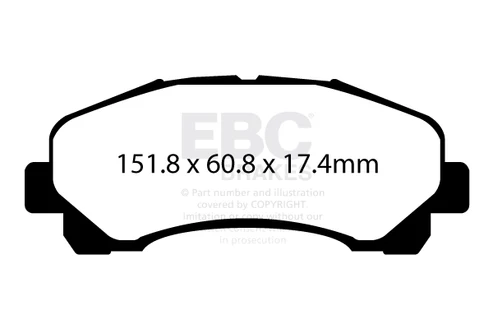 Alternative view of EBC Ultimax Brake Pads Front for Chevrolet Trailblazer & Isuzu MU7/V Cross/D-max - (DPX2113)