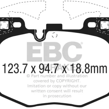 Alternative view of EBC Ultimax Brake Pads Front for BMW X4 M-Sport, BMW 5 Series (G30) 530D/530i M-Sport & BMW X7 - (DPX2302)