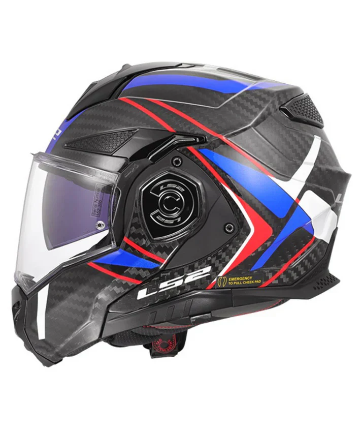 LS2 FF901 Advant X Solid Carbon Future II White Blue Helmet - Image 4