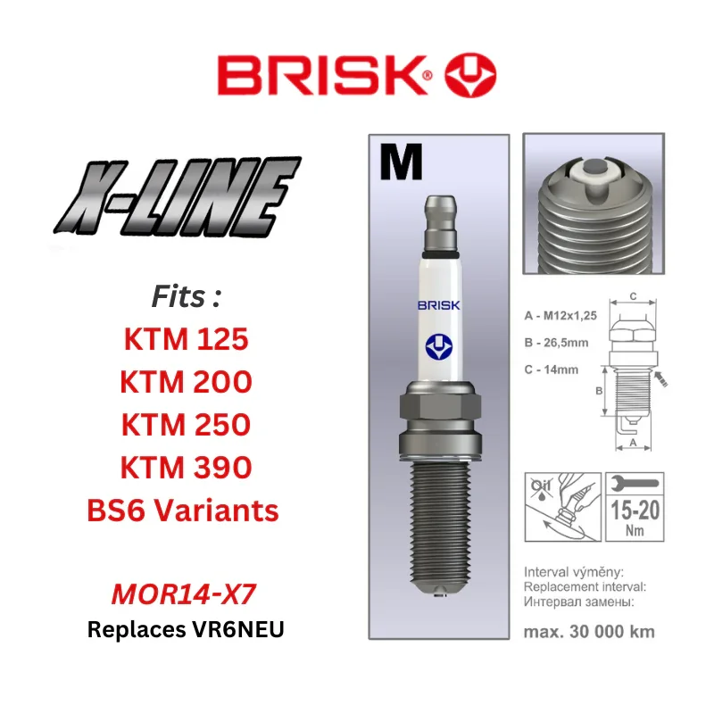 BRISK Silver Racing Spark Plug (MOR14X7) - Image 1