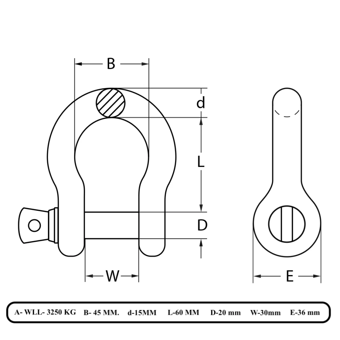 Swastik Fabs Bow Shackle 3 Ton capacity(150709) - Image 2