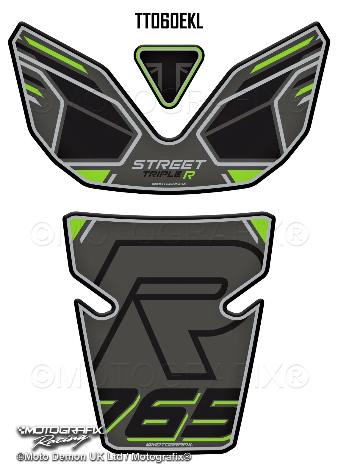 Motografix Triumph 765R Street Triple 2023 - 2025 Motorcycle Tank Pad Protector TT060EKL