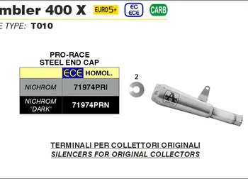 Alternative view of Arrow Pro-Race Nichrom Dark Silencer for Triumph Scrambler 400 X (2024) (71974PRN)