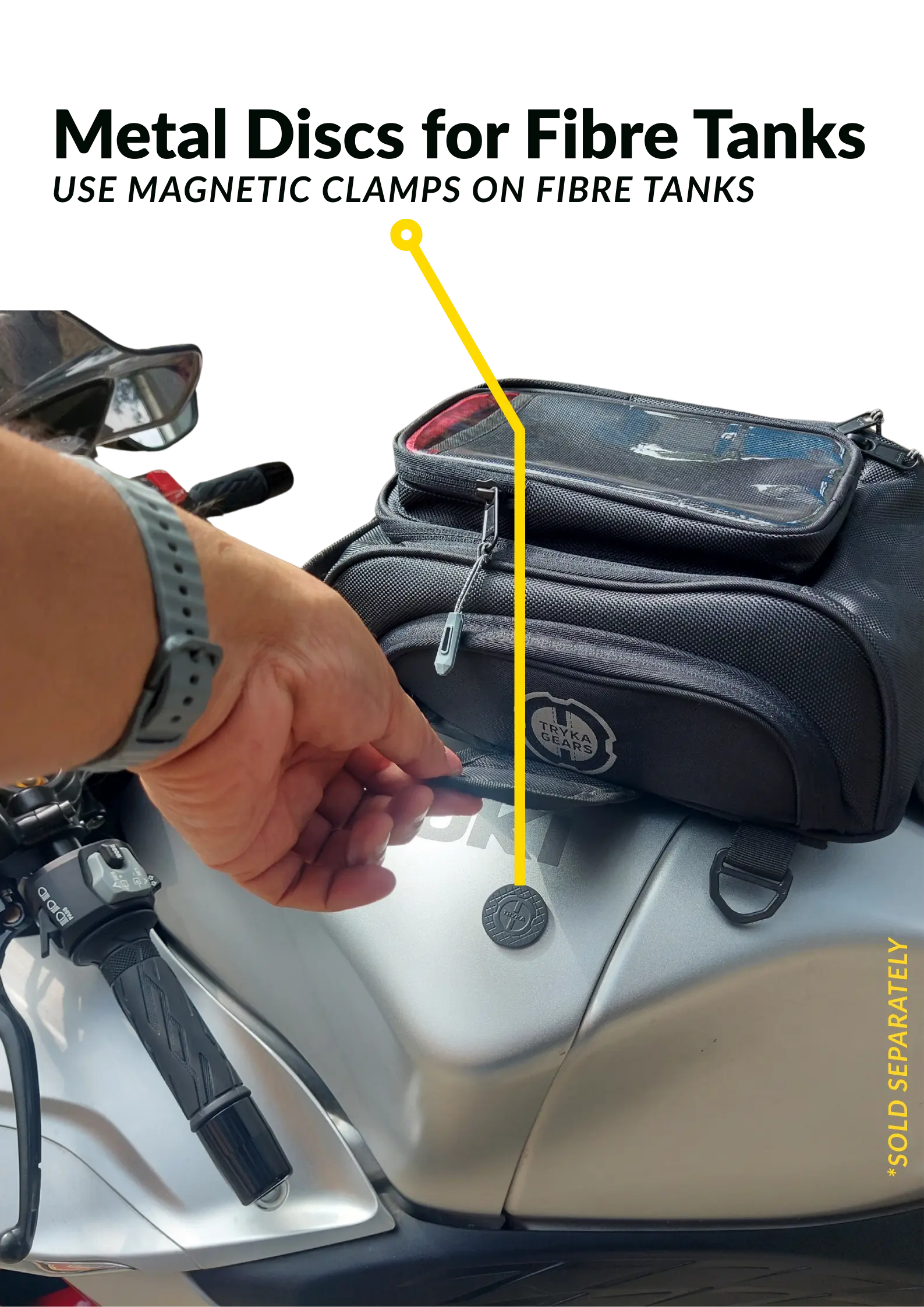 Tryka RIDE MATE Magnetic Tank Bag 10 ltrs - Image 3