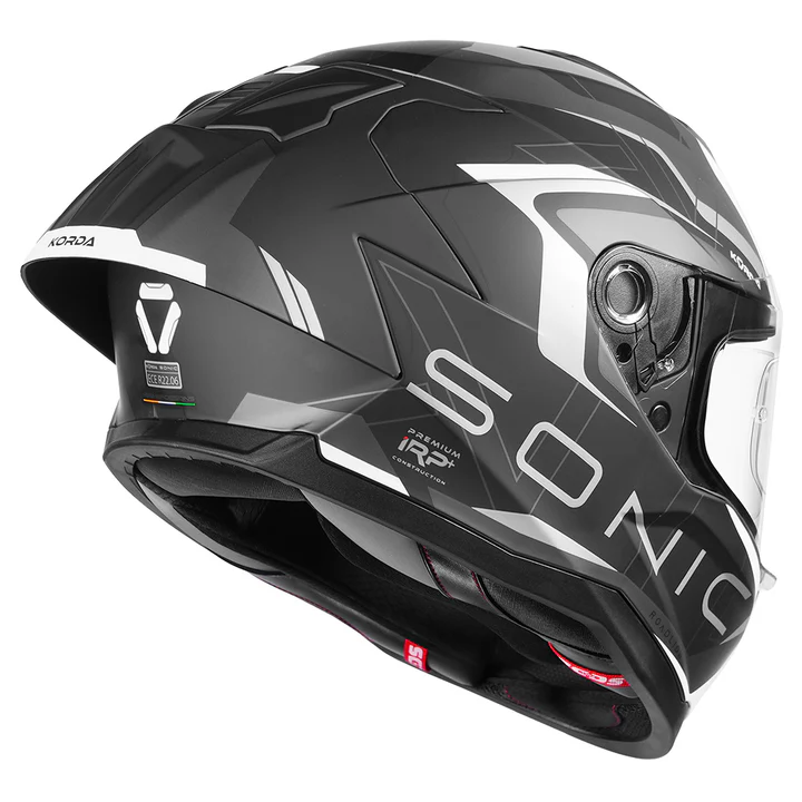Korda Sonic GP Roadlion Helmet (Matt Black Grey) - Image 3