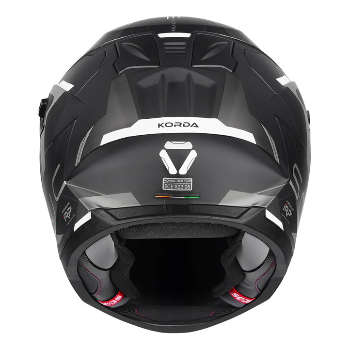 Korda Sonic GP Roadlion Helmet (Matt Black Grey) - Image 4