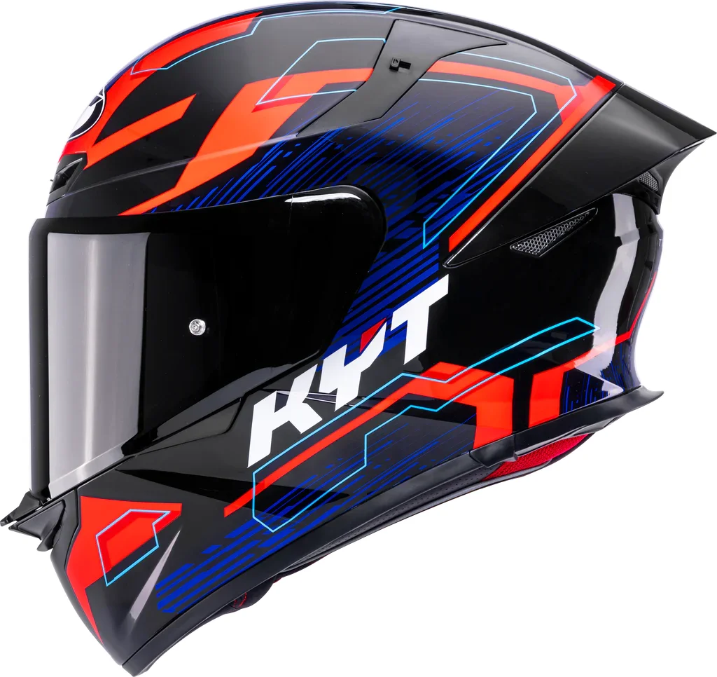 KYT TT-REVO SPEEDING BLACK RED BLUE - Image 1