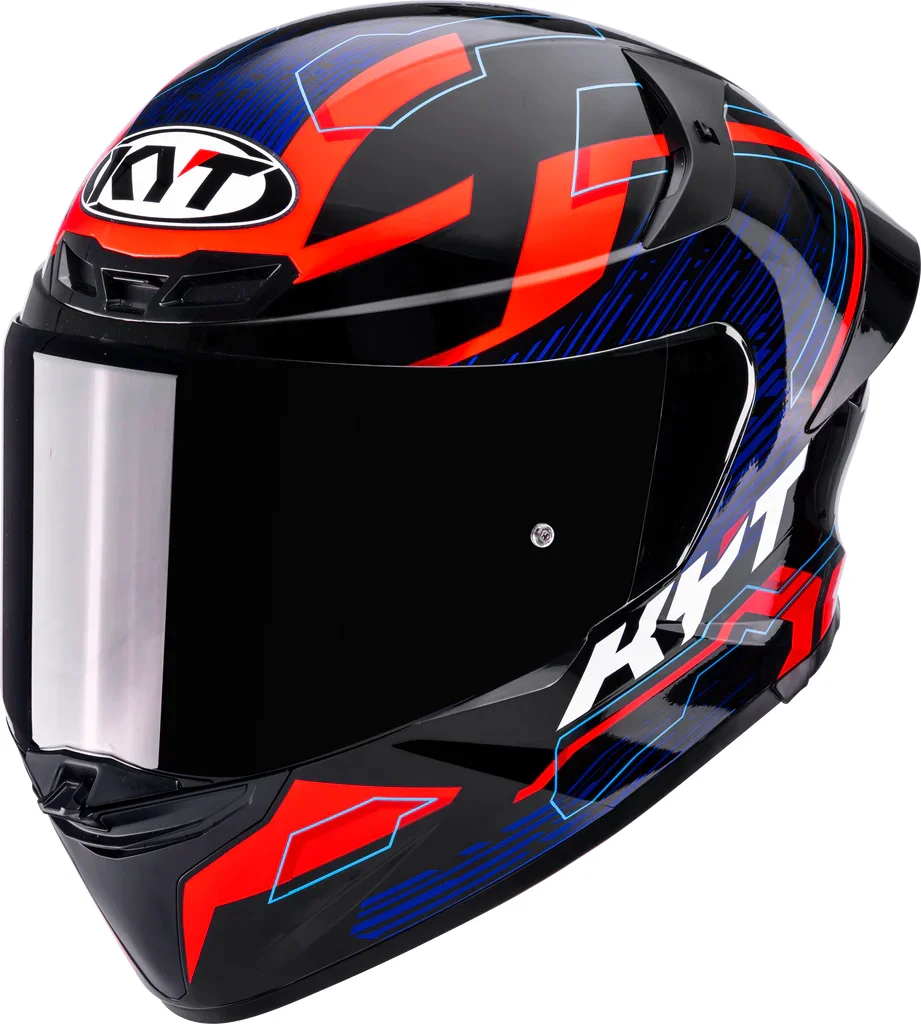 KYT TT-REVO SPEEDING BLACK RED BLUE - Image 3
