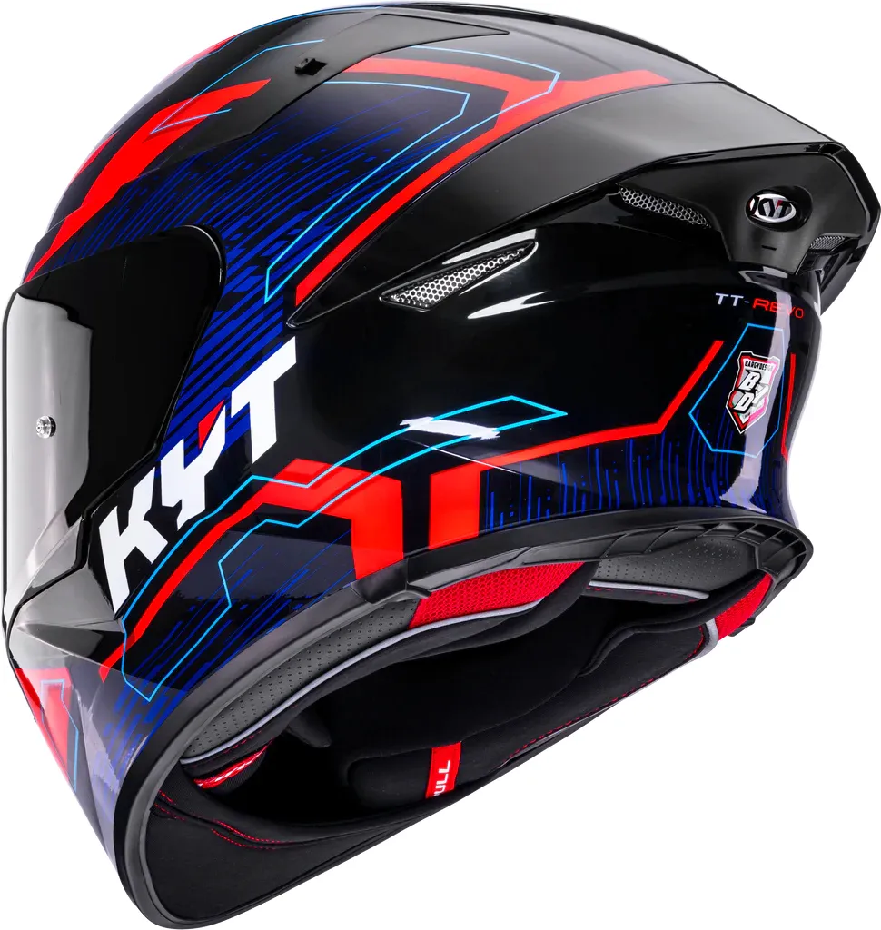 KYT TT-REVO SPEEDING BLACK RED BLUE - Image 4