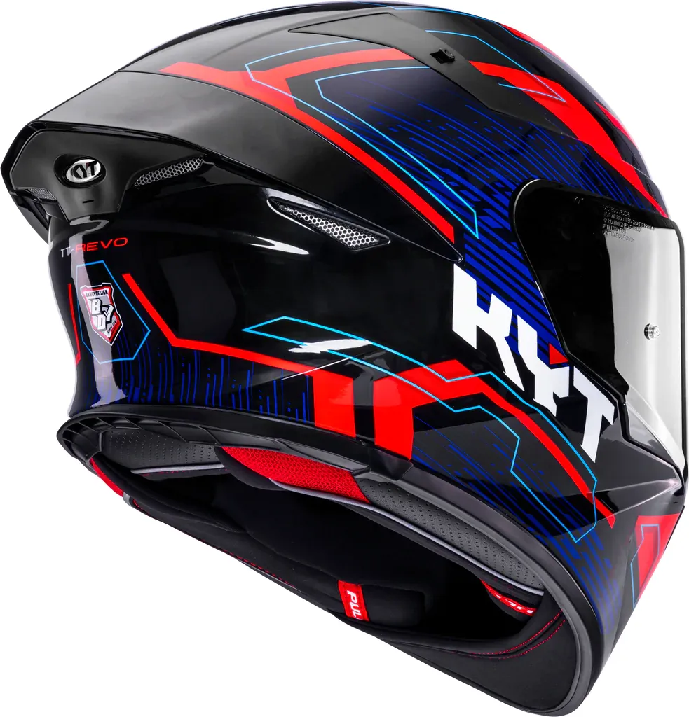 KYT TT-REVO SPEEDING BLACK RED BLUE - Image 6