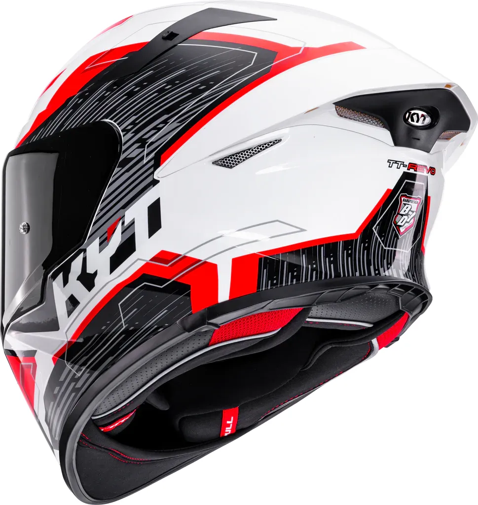KYT TT-REVO SPEEDING WHITE RED - Image 5
