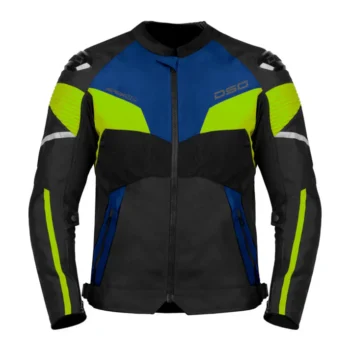 DSG Apex V2 Black Blue Yellow Fluo Riding Jacket - Image 1