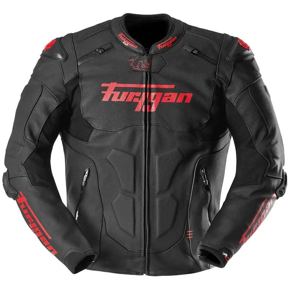 Furygan Raptor Evo 3 Leather Jacket Black Red - Image 1
