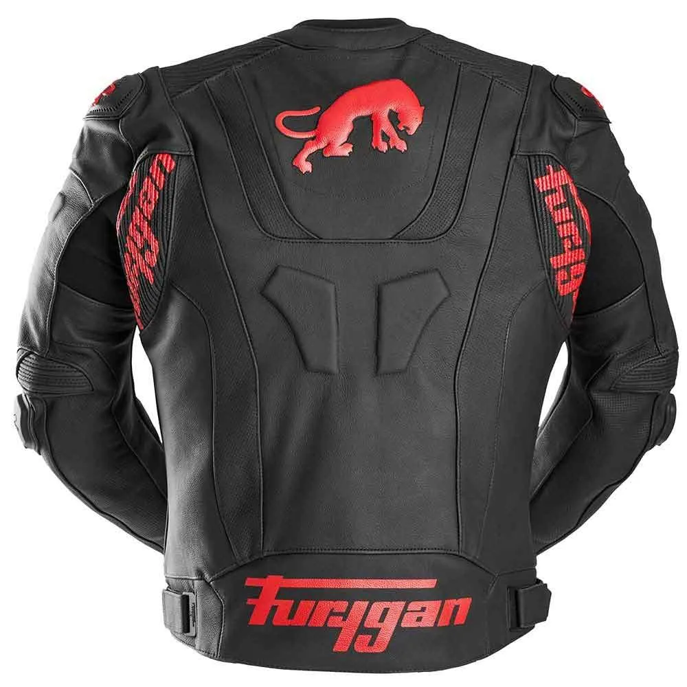 Furygan Raptor Evo 3 Leather Jacket Black Red - Image 2
