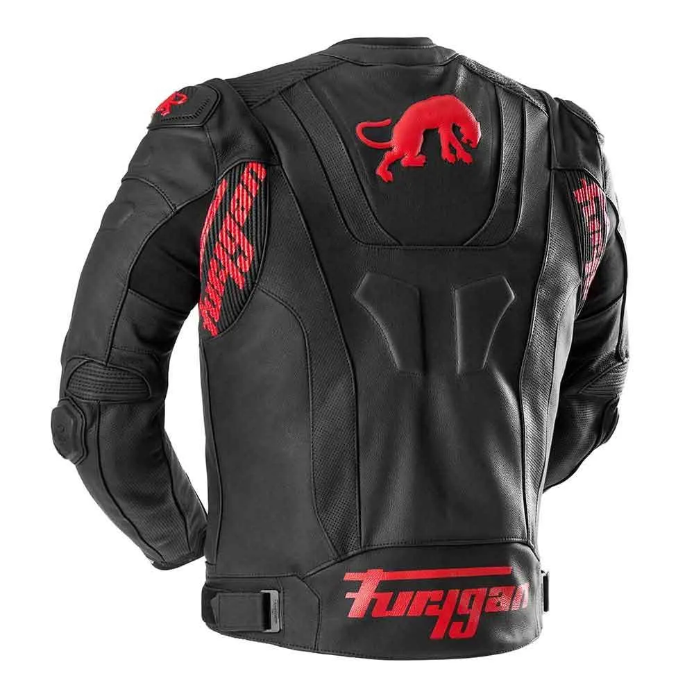 Furygan Raptor Evo 3 Leather Jacket Black Red - Image 4