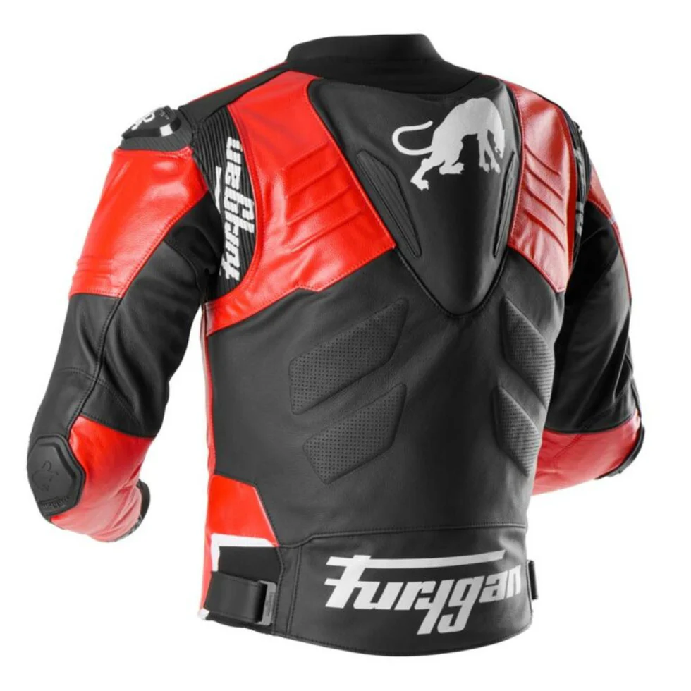 Furygan Sirius Leather Jacket Black Red White - Image 4