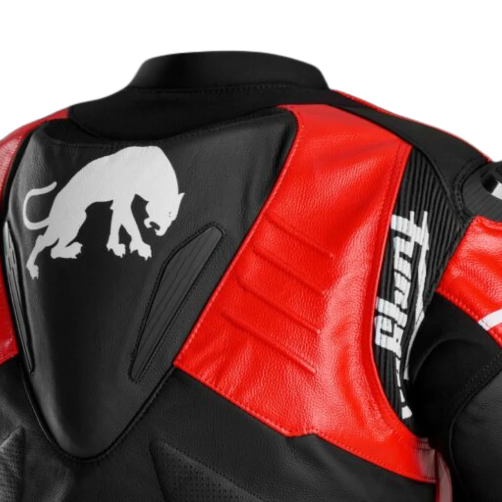 Furygan Sirius Leather Jacket Black Red White - Image 5