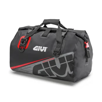 Givi EA115GR Easy-T Waterproof Cylinder Tail Bag / Saddle Bag (40L - Grey & Red) - Image 1