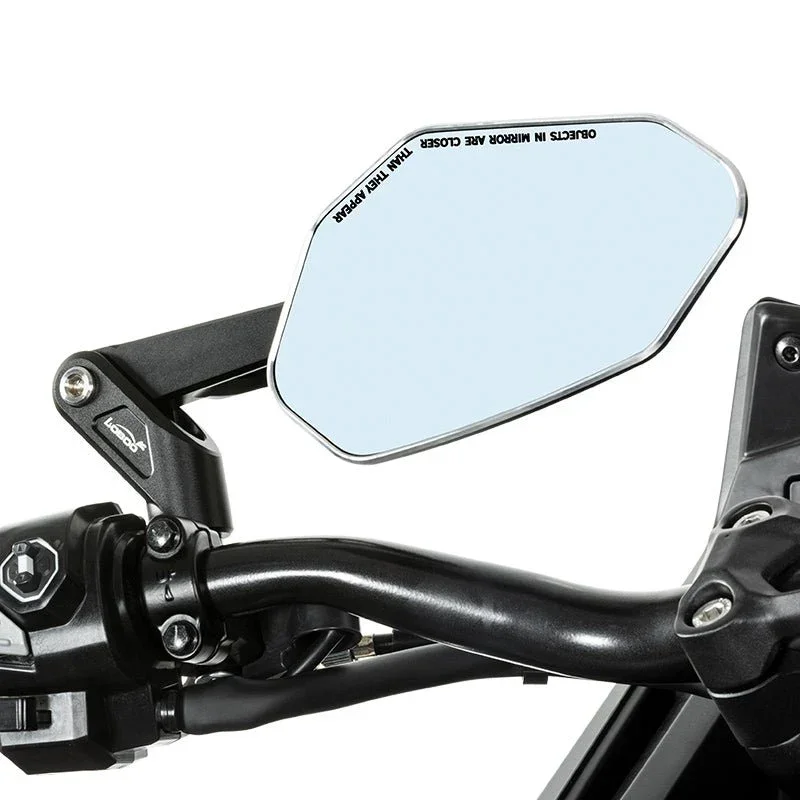 LOBOO RM03 Angular Foldable Mirrors (CNC Aluminum) | Modern ADV & Streetfighter Style | Anti-Glare - Image 3
