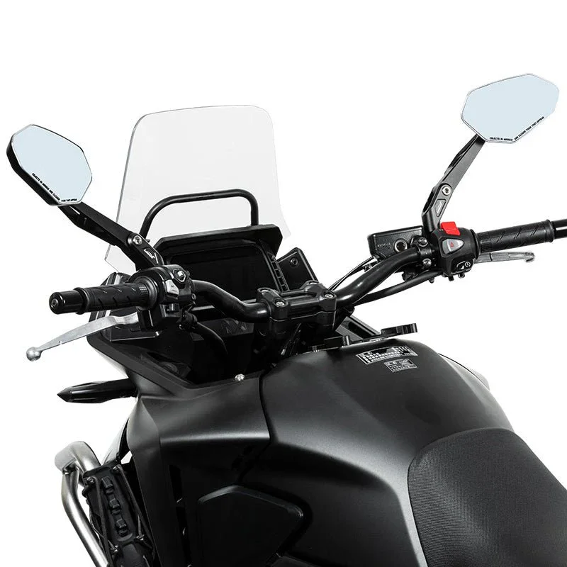 LOBOO RM03 Angular Foldable Mirrors (CNC Aluminum) | Modern ADV & Streetfighter Style | Anti-Glare - Image 4