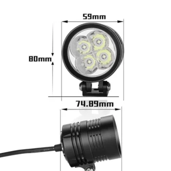 Alternative view of Motorfans L4X Max | 80W(Pair) Fully Dimmable 5700K 8000LM Spot Beam LED Auxiliary Lamp