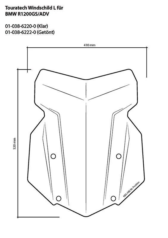 Touratech Large Tinted Windscreen for BMW R1200GS / R1250GS (2013-2024) - Image 5