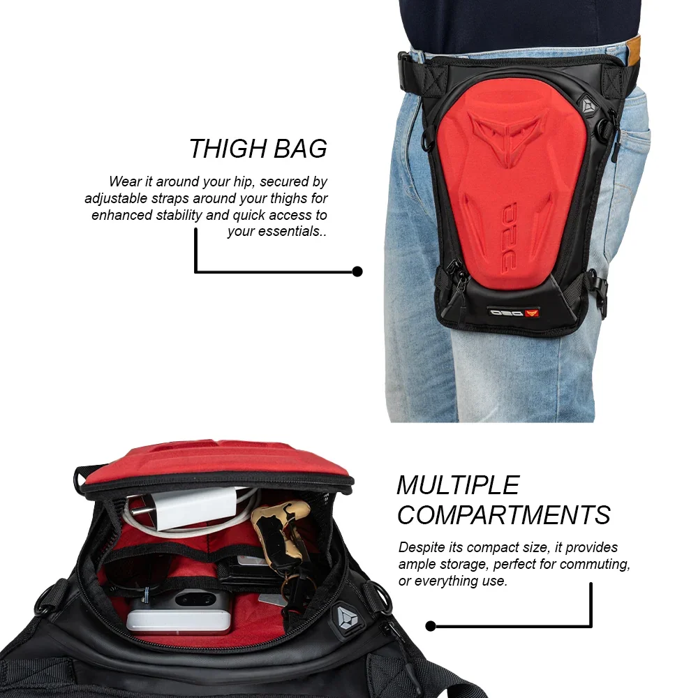 DSG Alpha Thigh Bag Black Red - Image 3