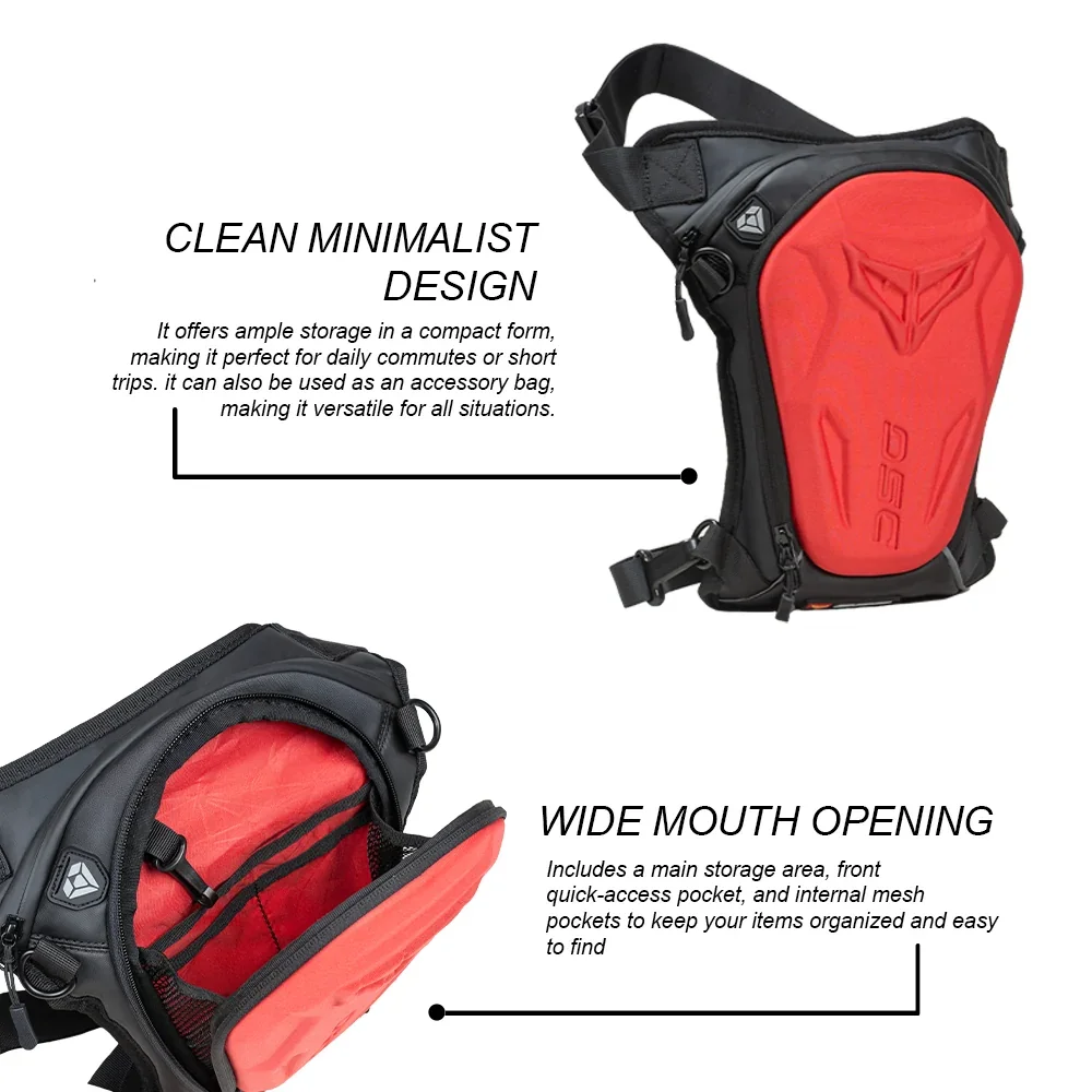 DSG Alpha Thigh Bag Black Red - Image 4