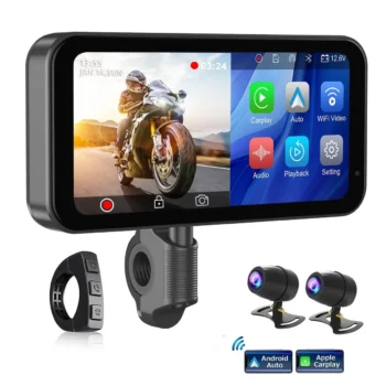 LBC Moto E1 Elite 5" Motorcycle Navigation Screen with Dual Dash Cam & CarPlay - Image 3