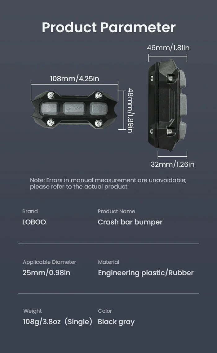 Loboo Crash Bar Bumper - CHGJT25MM - Image 8