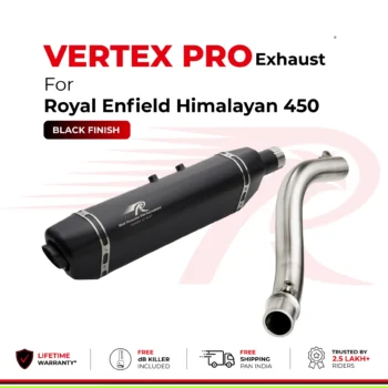 Red Rooster Performance Vertex Pro Exhaust for Royal Enfield Himalayan 450 - Black