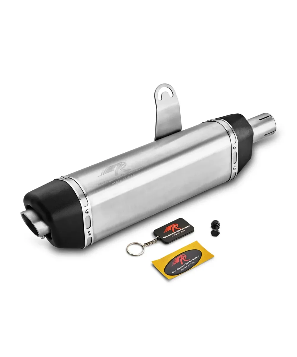 Red Rooster Performance Vertex Slip-On Exhaust for Royal Enfield Himalayan 411 / Scram 411 - Polished - Image 2