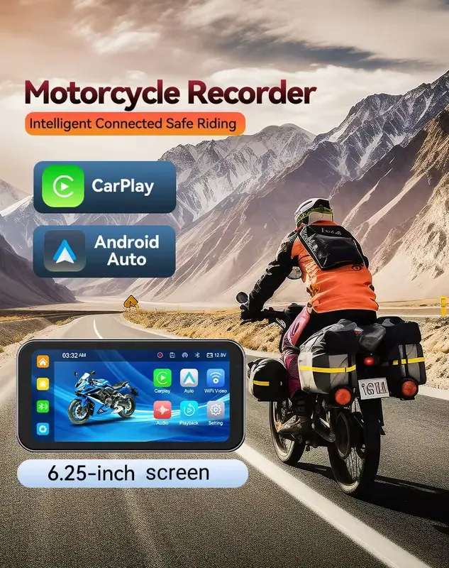 LBC Moto S3 Elite 6.25" HD Motorcycle Navigation with CarPlay, Camera & TPMS - Image 8