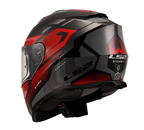 LS2 FF800 STORM II KRONOS RED GREY-06 HELMET - Image 4