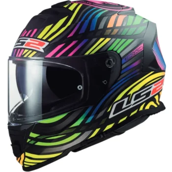 LS2 FF800 STORM POWER MATT BLACK RAINBOW HELMET - Image 1