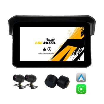 LBC Moto E1 Elite 5" Motorcycle Navigation Screen with Dual Dash Cam & CarPlay