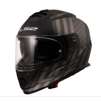 LS2 FF800 STORM II FLAG GLOSS BLACK GREY-06 HELMET - Image 1