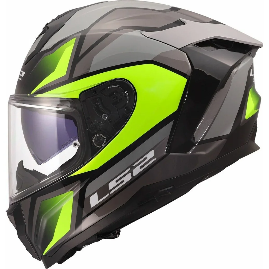 LS2 FF817 CHALLENGER II VIPER GREY H-V YELLOW HELMET - Image 1