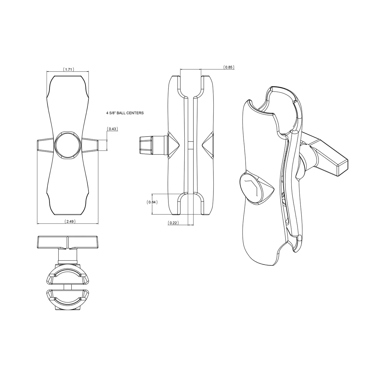 RAM® Double Socket Arm - C Size Medium - Image 3
