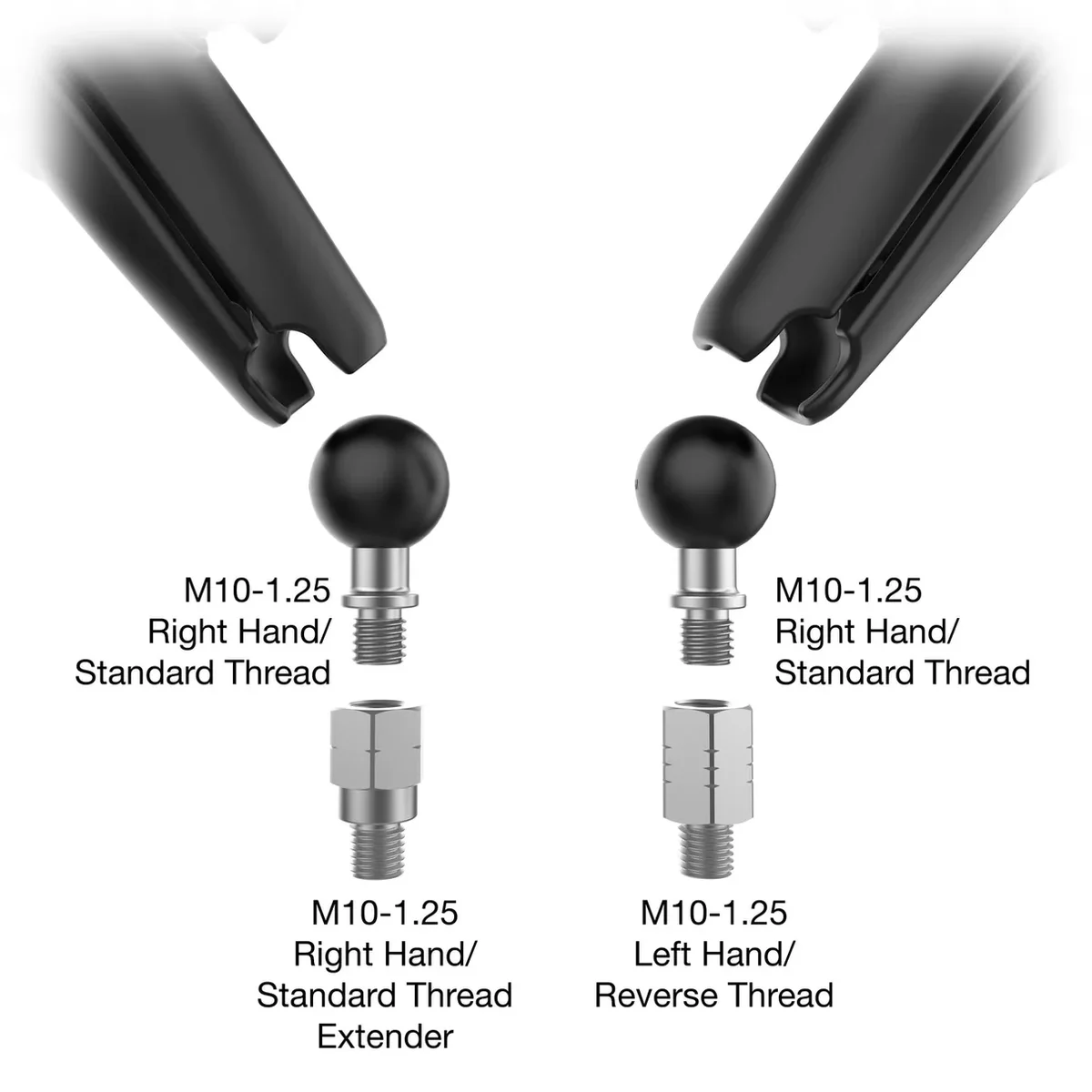 RAM® M10-1.25 Thread Extension 20mm Long - RAM-M10125-TE - Image 2