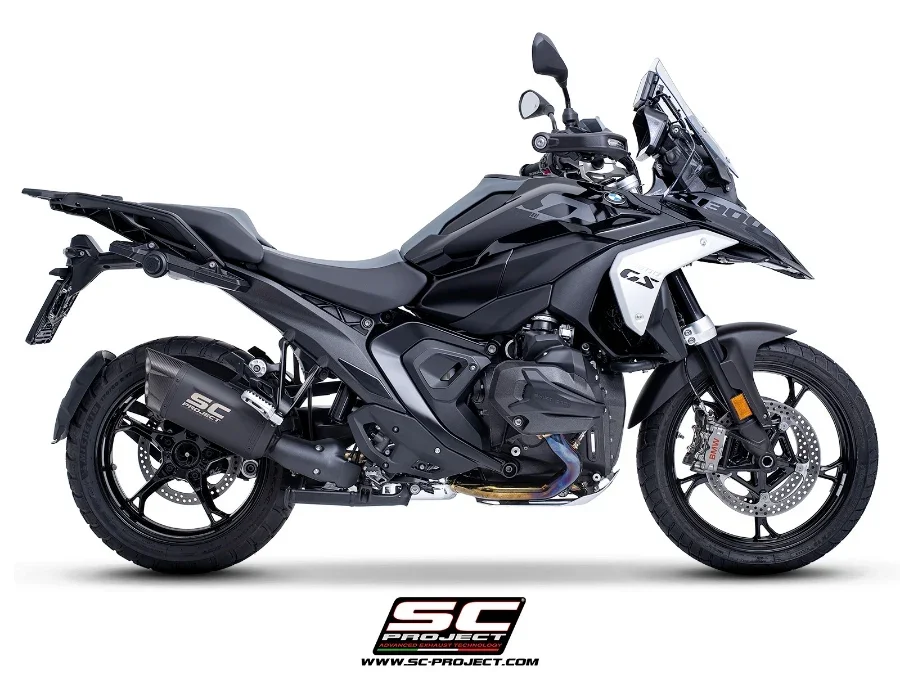 SC Project BMW R1300GS/ GSA Adventure-R titanium exhaust Matt Black (Compatible with original side cases) - B40A-T153MB-L - Image 1