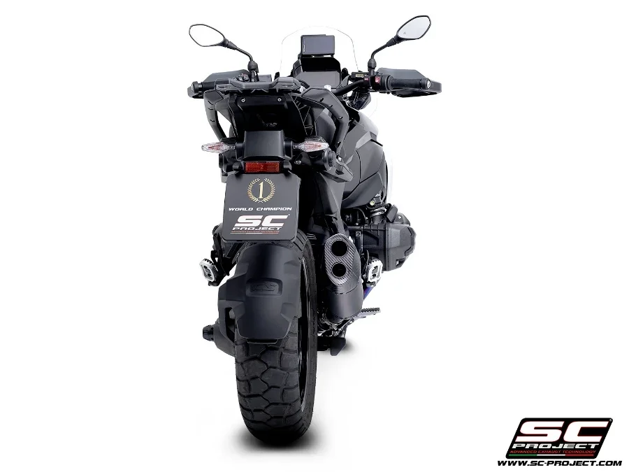 SC Project BMW R1300GS/ GSA Adventure-R titanium exhaust Matt Black (Compatible with original side cases) - B40A-T153MB-L - Image 3
