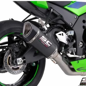 SC Project ZX-10R 2026 SC1-R Muffler carbon fiber with carbon fiber end cap with de-cat link pipe - K47A-DET90C - Image 1