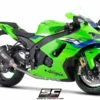 SC Project ZX-10R 2026 SC1-R Muffler carbon fiber with carbon fiber end cap with de-cat link pipe - K47A-DET90C - Image 2