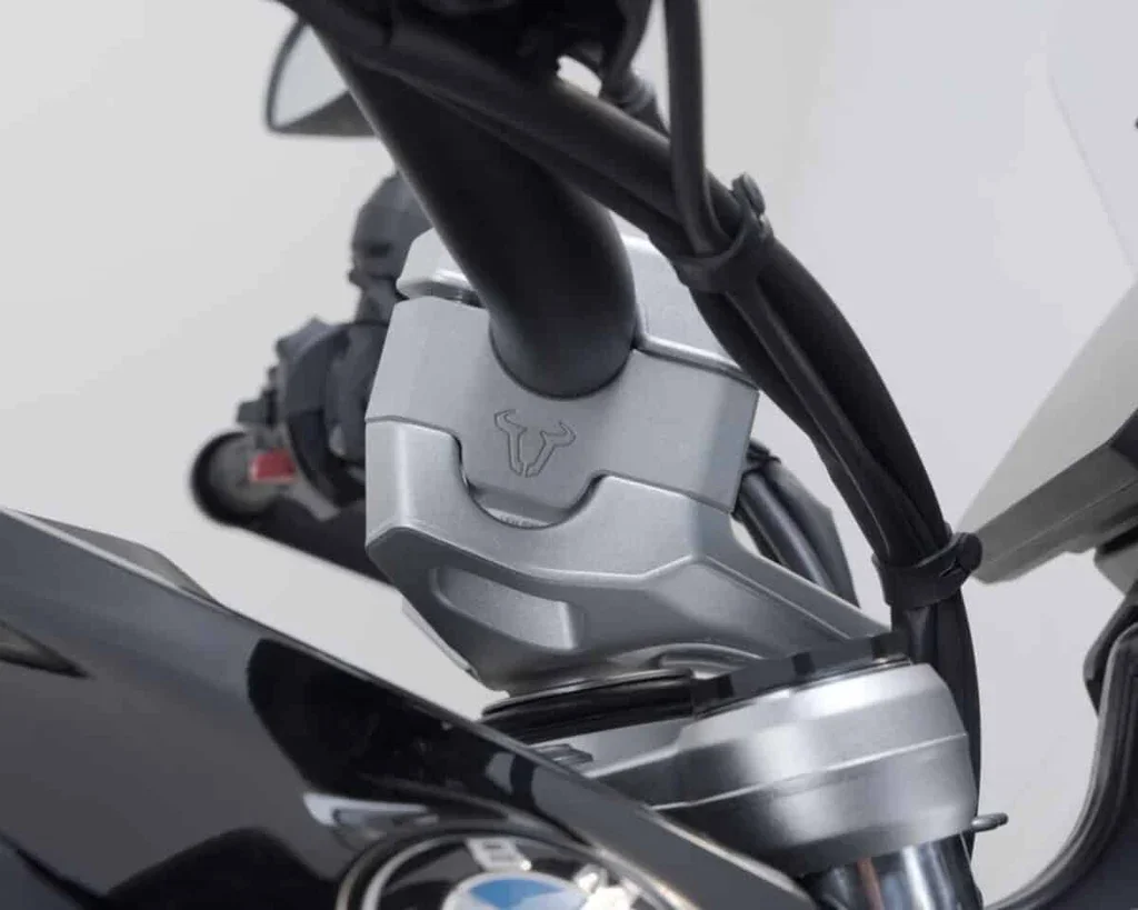 SW-Motech 30mm Handlebar Risers for BMW F850GS / GSA - Silver - Image 1