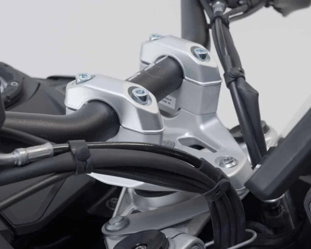 SW-Motech 30mm Handlebar Risers for BMW F850GS / GSA - Silver - Image 2