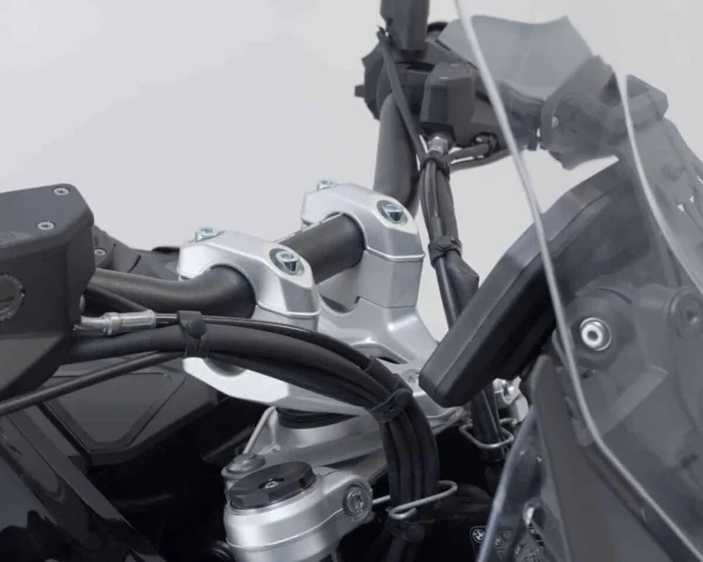SW-Motech 30mm Handlebar Risers for BMW F850GS / GSA - Silver - Image 5