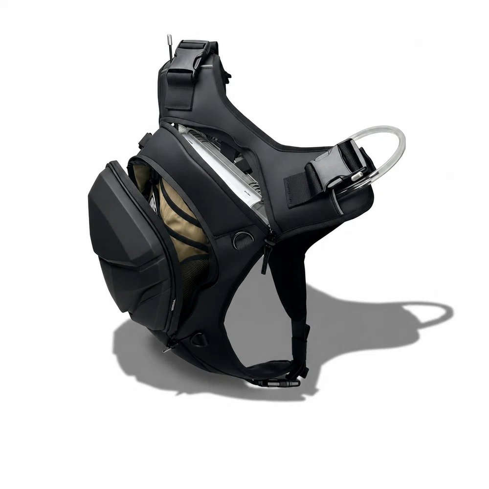 Vantora Flux 10L Backpack + 2L Hydration Bladder - Black - Image 4